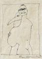 Maszkos figura, Vázlatok II. 14, (spirálfüzet), 1995-03 kl, tus, papír, 17x23,5 cm