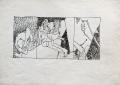 Séta, (Triptichon), 1995 kl, tus, papír, 29,5x42 cm