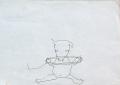 Minotaurosz vázlat, 2001-04 kl, tus, papír, 21x29,5 cm
