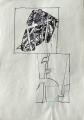 Kerítés-állat vázlatok, 1996 kl, tus, papír, 29,5x21 cm