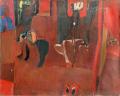 Bábos lány I., 1973, olaj, vászon, 90x110 cm