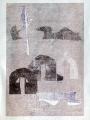 Táj pincékkel, 1972 kl, monotípia, papír, 710x480 mm
