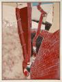 Két ház között, 1989 kl, sgrafitto, hungarocell, farost, 114x99 cm, (T-Art Alapítvány)