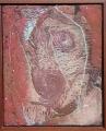 Minotaurosz I., 1995-2003, sgafitto, vászon, hungarocell, 56x47 cm, (magántulajdon)