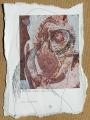 Minotaurosz, 2003, véletlen ofszet montázs, tus, papírtépés, 30x21,5 cm