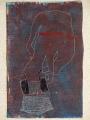 Táltos abrakos tarisznyával, 2003, olaj, pasztell, vászon, 42x27,5 cm