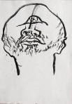 Egyszemű önarckép, 2000-03 kl, tus, papír, 29,5x21 cm
