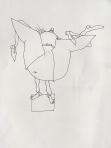 Őrült karmester vázlat, 2004 kl, tus, papír, 32x24 cm