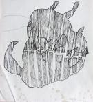 Kerítés-állat, 1996 kl, tus, papír, 23x21 cm