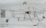 Temető táj, 1978, mélynyomásos metszet, papír, 25x42 cm
