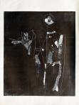 Madárijesztő, 1972 kl, monotípia, papír, 630x525 mm