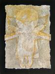 Papírangyalok, 1996, monotípia, papír, homokmassza, papír, karton, 80x60 cm
