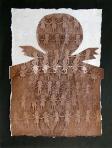 Papírangyalok, 1996, monotípia, papír, homokmassza, papír, karton, 80x60 cm