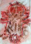 Ördögangyal, 2002, monotípia, vegyes technika, papír, 70x50 cm