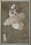 Váróteremben, 1978 kl, sgraffito, hungarocell, farost, 200x100 cm