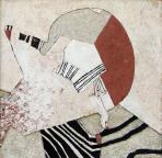 Lépcsőház, 1990-93 kl, sgraffito, hungarocell, farost, 102x100 cm Lépcsőház, 1990-93 kl, sgraffito, hungarocell, farost, 102x100 cm