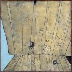 Kerítés, 1994, sgafitto, vászon, hungarocell, farost, 125x125 cm