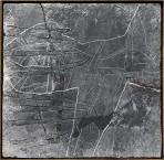 Fekete állat, 1995, sgraffito, vászon, hungarocell, farost, 98x101 cm Fekete állat, 1995, sgraffito, vászon, hungarocell, farost, 98x101 cm
