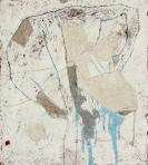 Táltosbáb, 2001 kl, sgraffito, vászon, farost, 89x80 cm