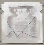 Tízparancsolat, 1997-2003 kl, őrölt mészkőmassza, pasztell, dobozkarton, papír, 69,5x67 cm 