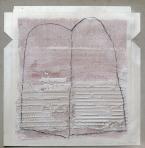 Tízparancsolat (Végleges), 2003, őrölt mészkőmassza, pasztell, dobozkarton, papír, 70x67 cm 