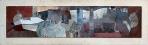 Külvárosi éj, 1979-80 kl, vegyes technika, kollázs, farost, 63x215 cm