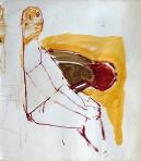 Várakozás, 1970-es –’80-as évek, tempera, papír, 42x36 cm Várakozás, 1970-es –’80-as évek, tempera, papír, 42x36 cm
