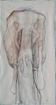 Táltos, 1999, pasztell, vegyes technika, papír, 157x83 cm
