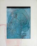 Táltos, 1999, pasztell, vászon, papír, 55x44 cm 